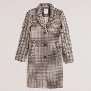 Abercrombie & Fitch Wool Blend Houndstooth Dad Coat (size SP)